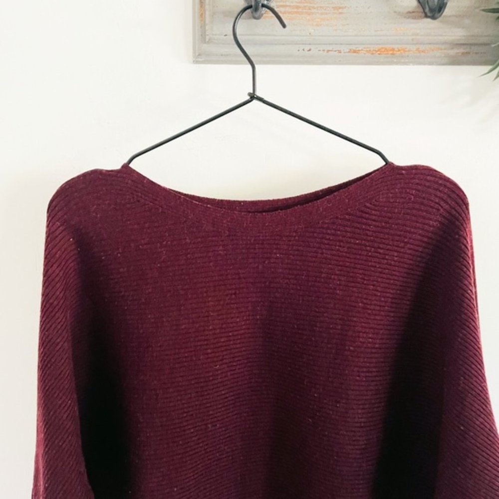Allsaints Burgundy Red Ribbed Merino Wool Sweater XS - Picture 3 of 5